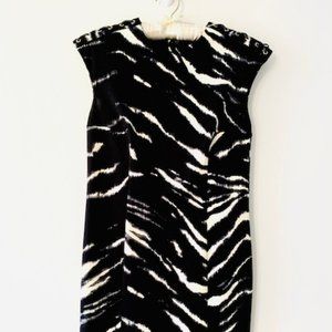 Michael Kors Womens Dress Black White Print Dress